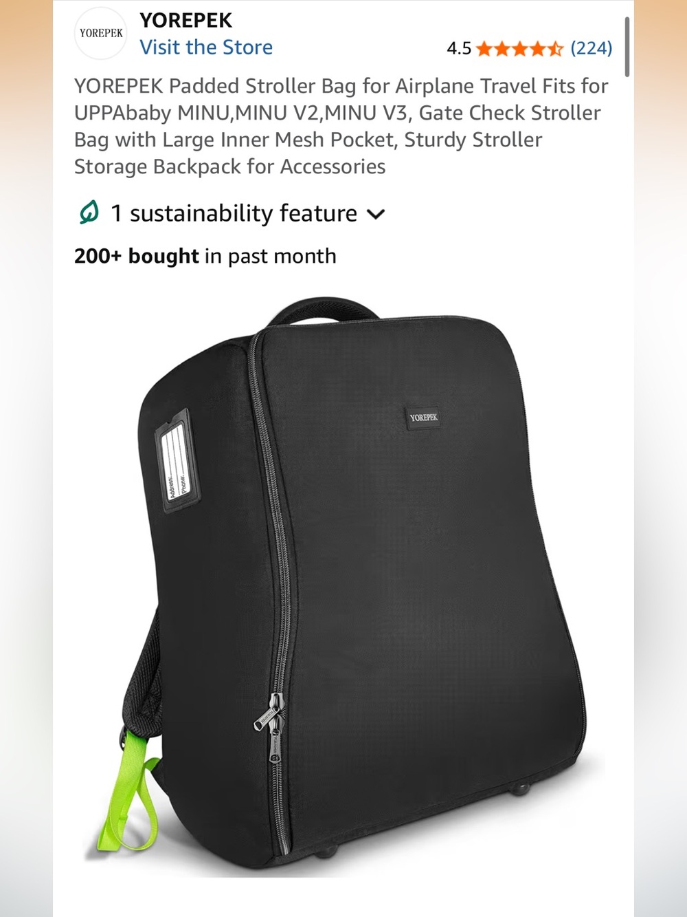 Stroller Travel Backpack and Storage Bag
